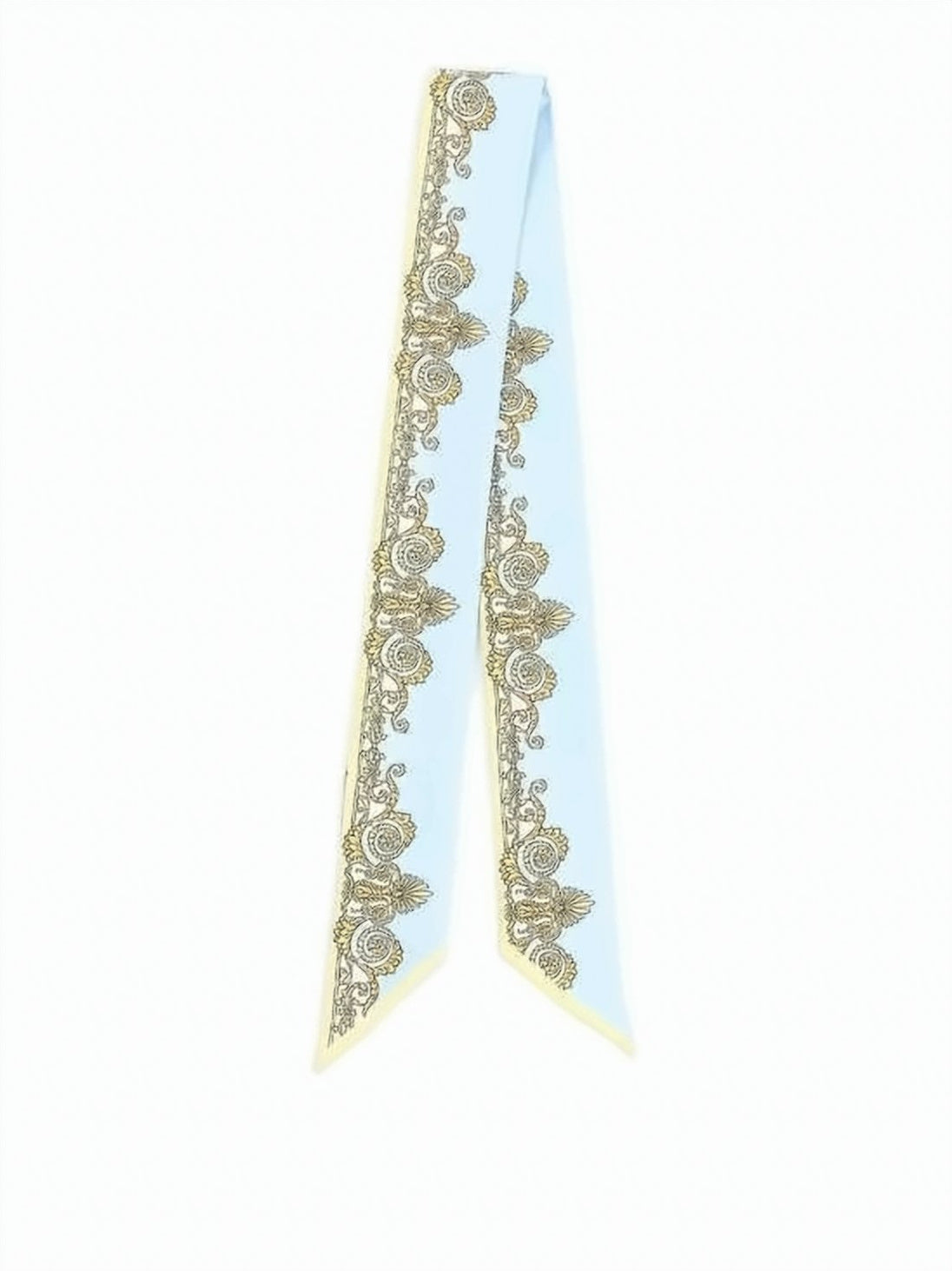 Silk Scarf with Gold Baroque Patterns