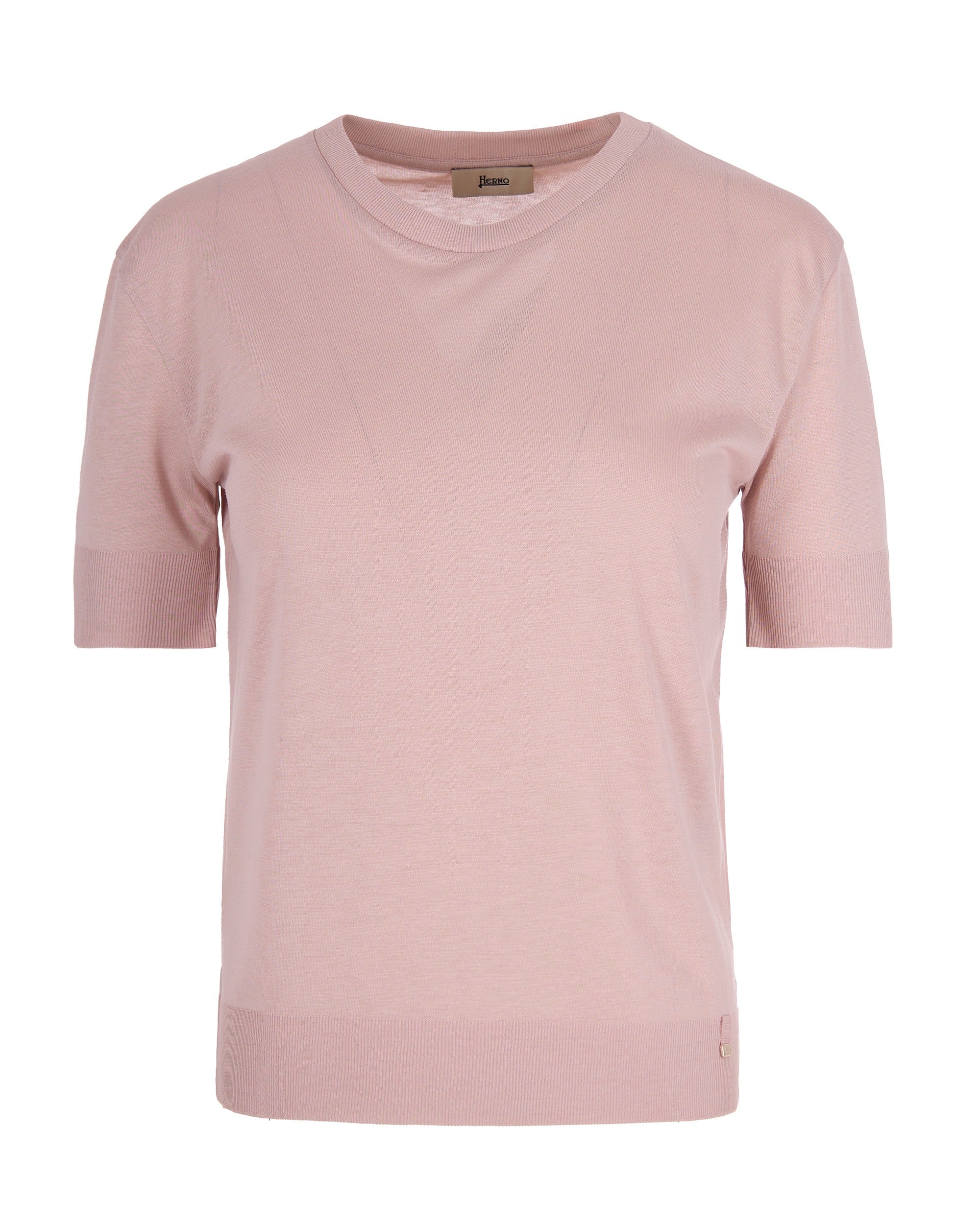 Short-Sleeve Knit Top with Ribbed Details
