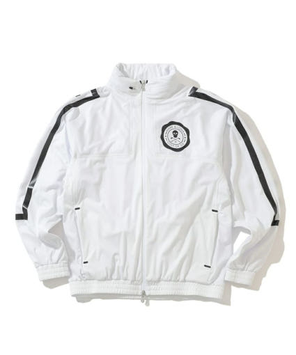 Padded Jacket with High Collar and Emblem Detail
