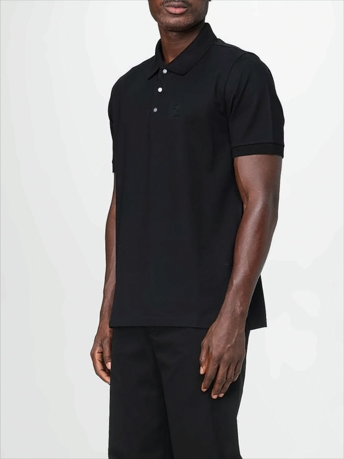 Black Polo Shirt with Classic Collar