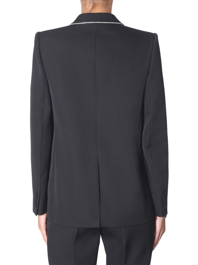 Tailored Wool Blazer With Strass Detail