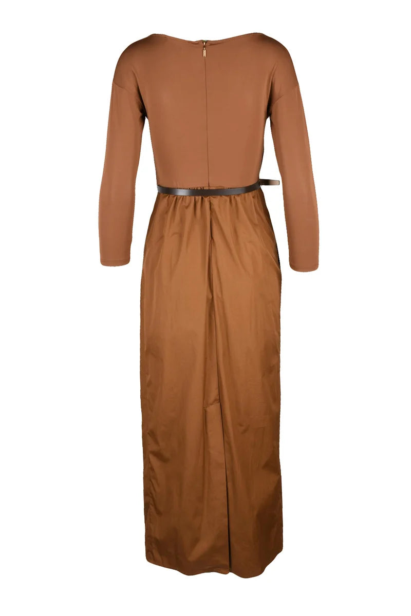 Long Dress with Strap - Brown