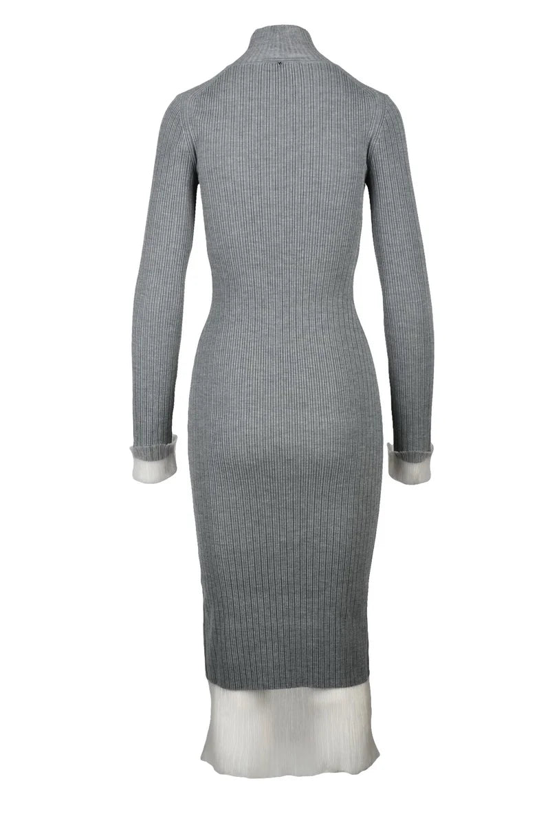 Long Knit Dress - Grey