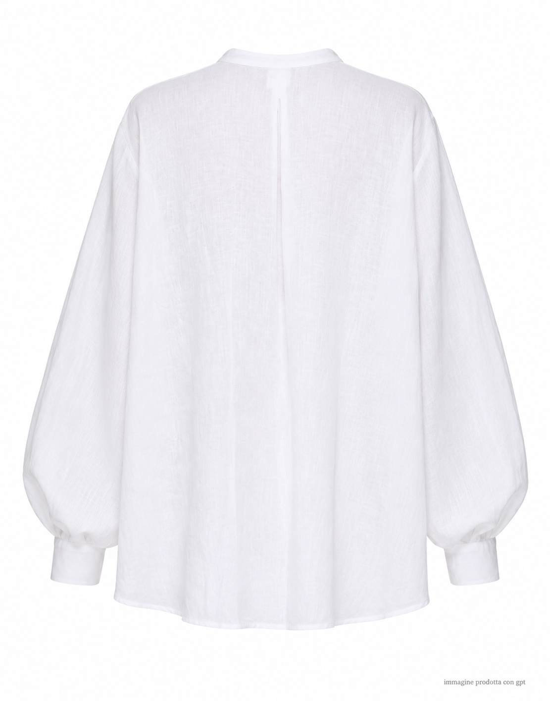 White Batwing Sleeve Linen Button Shirt