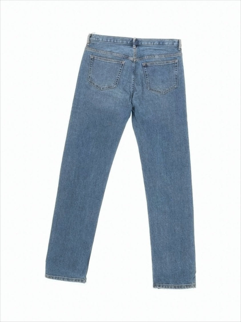 Medium Blue Wash Straight-Leg Denim Pants
