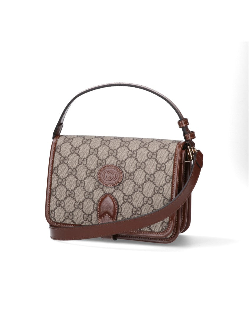 Mini Gg Supreme Fabric Shoulder Bag With Leather Accents