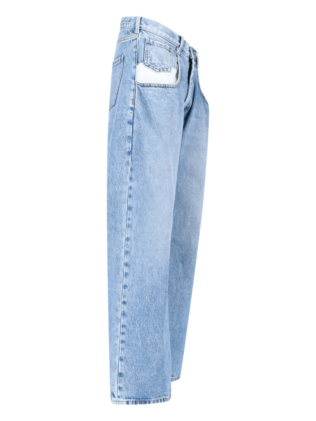 Blue Four Stitches Straight-Leg Denim Jeans