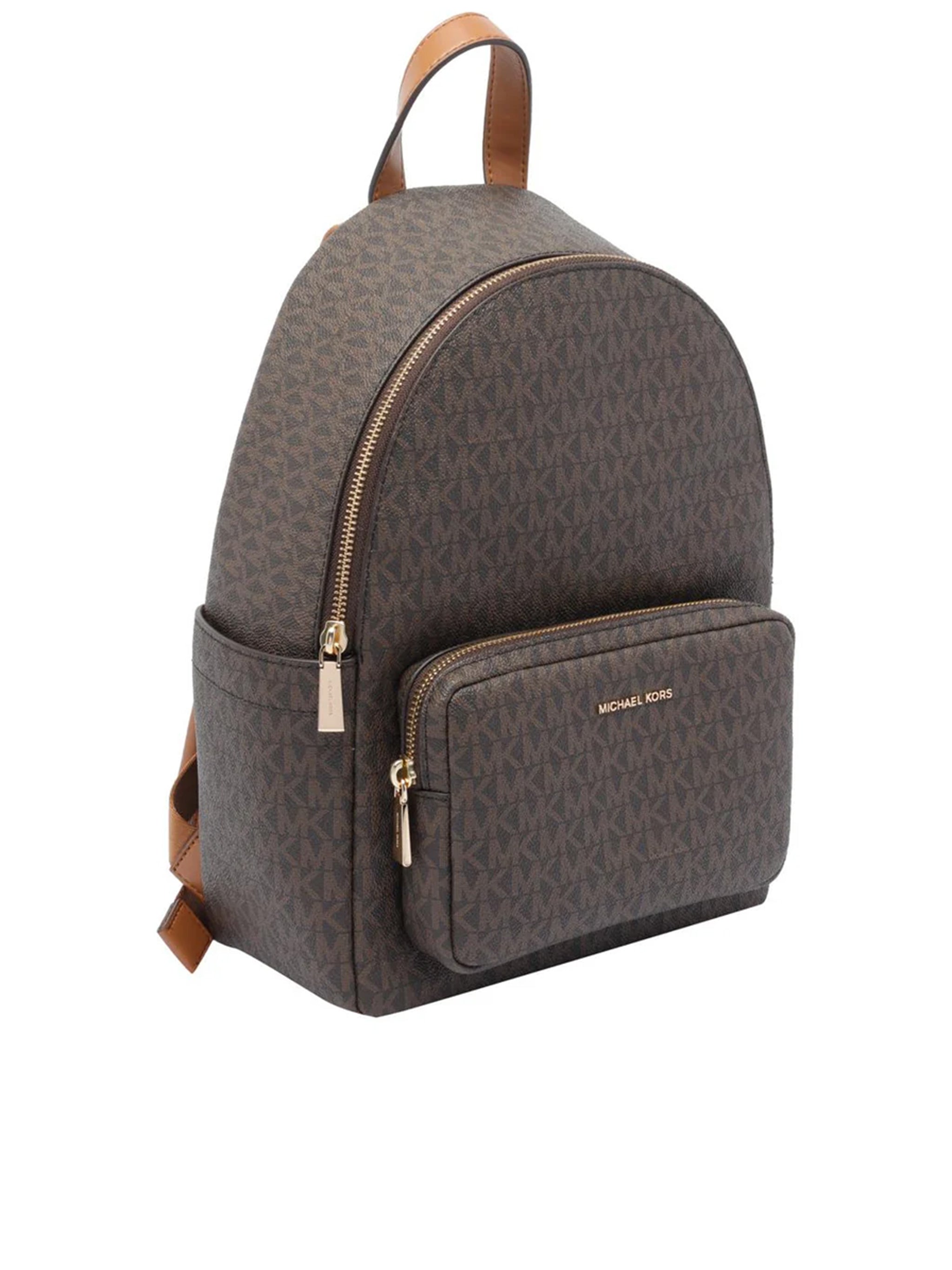 Dark Brown Monogram Pattern Backpack