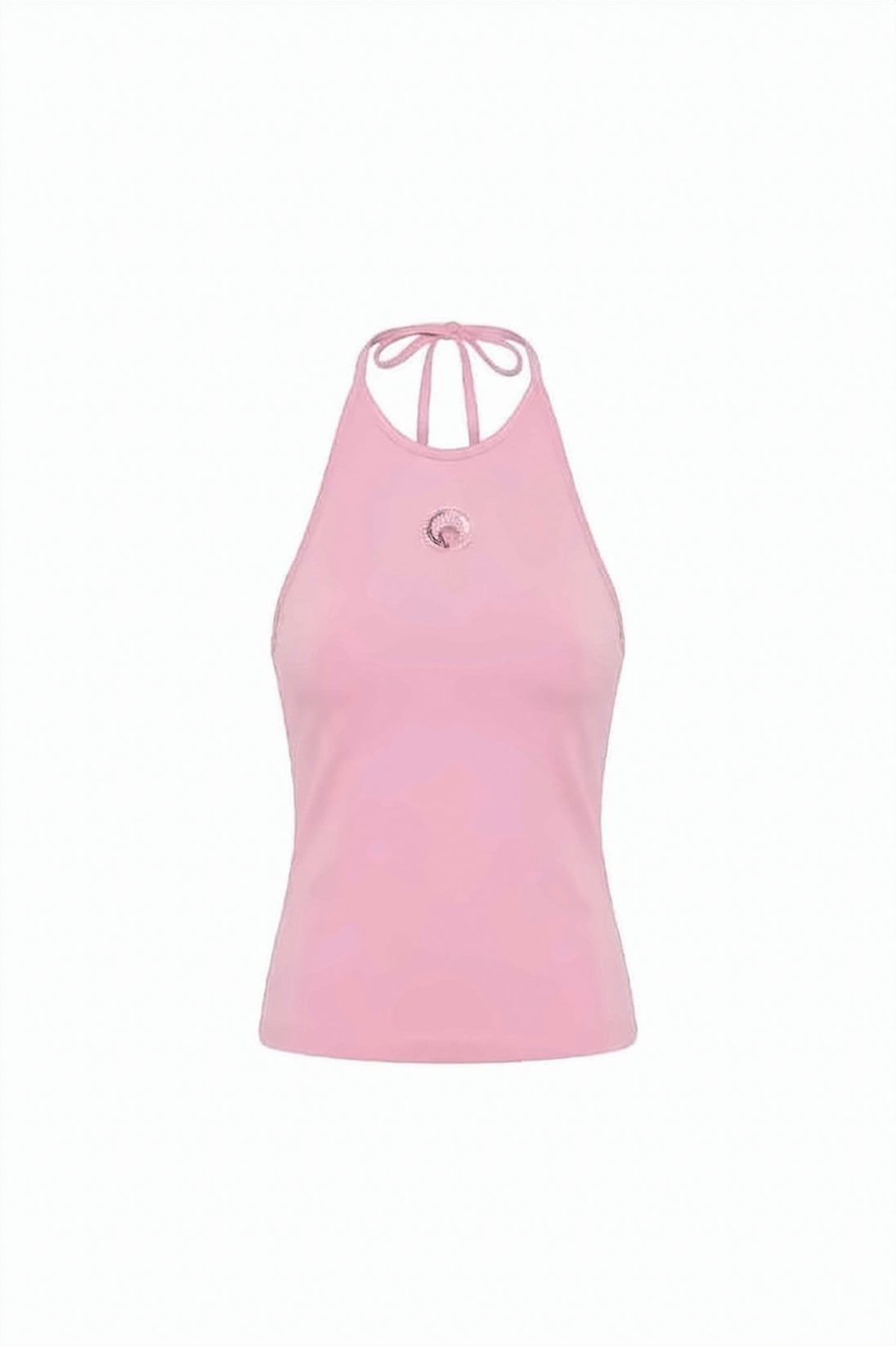 Fitted Halter Neckline Sleeveless Tank Top