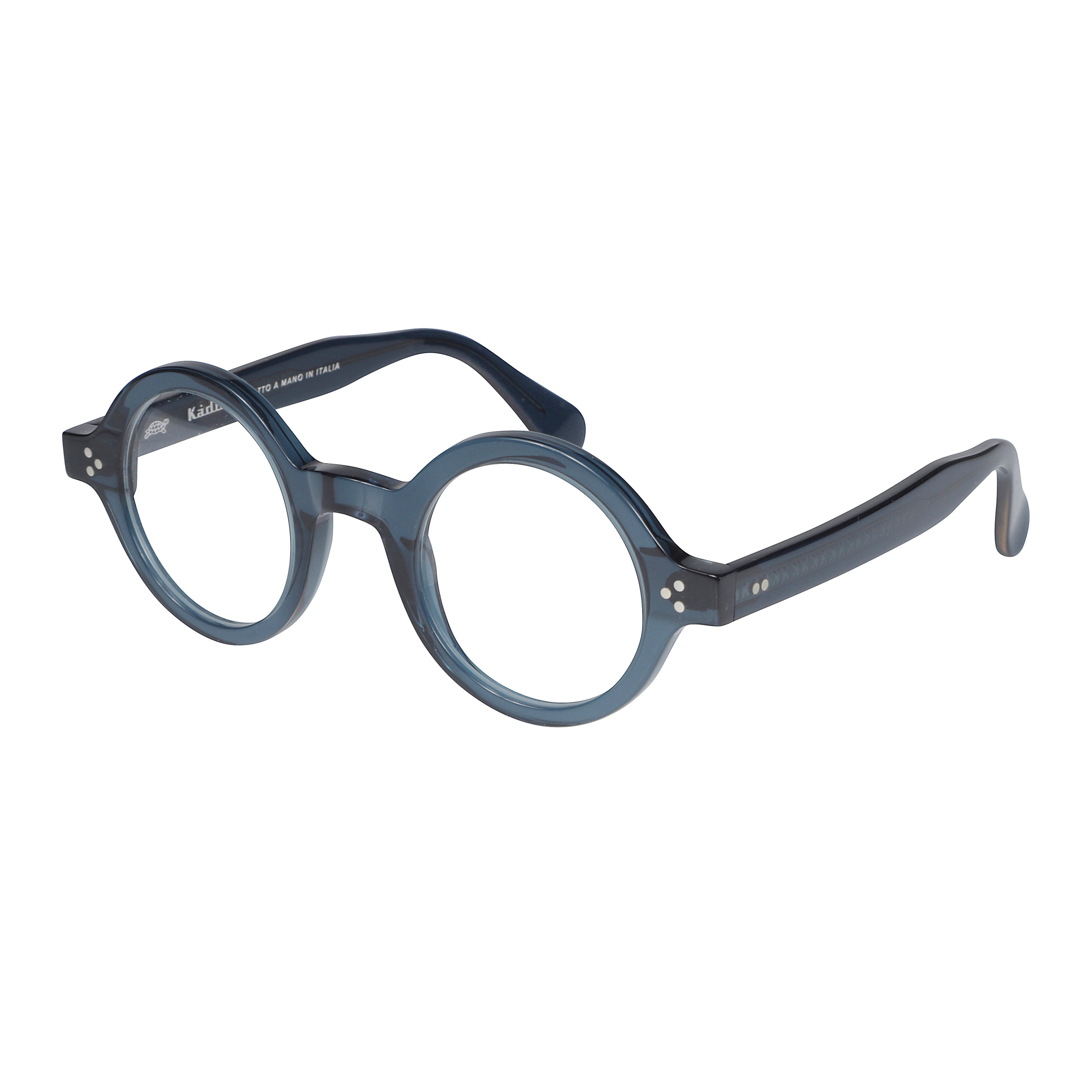 Arkistar/K-45 Round Frame Eyeglasses with Translucent Deep Blue Finish