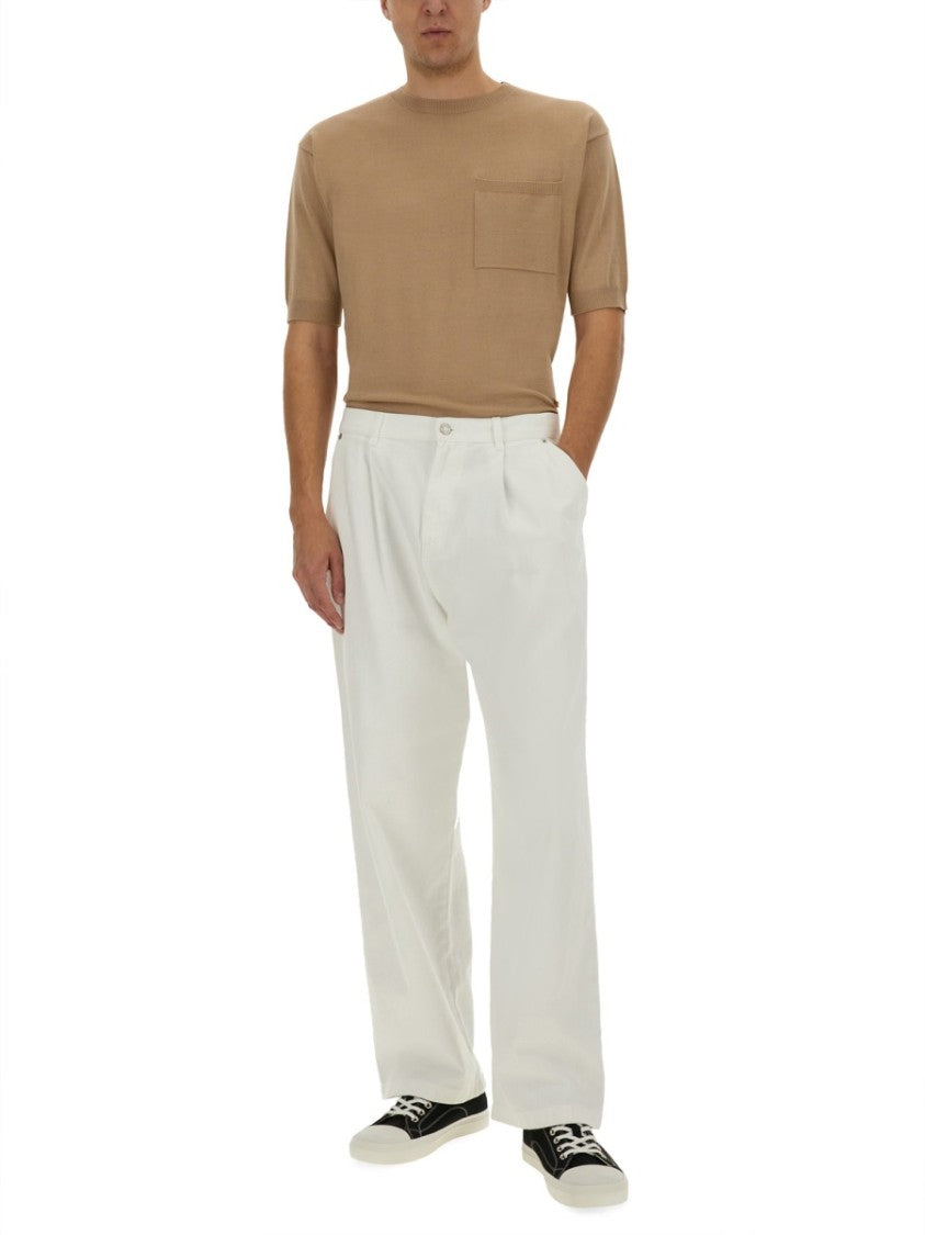 Relaxed Fit Wool And Silk Short-Sleeved Sweater