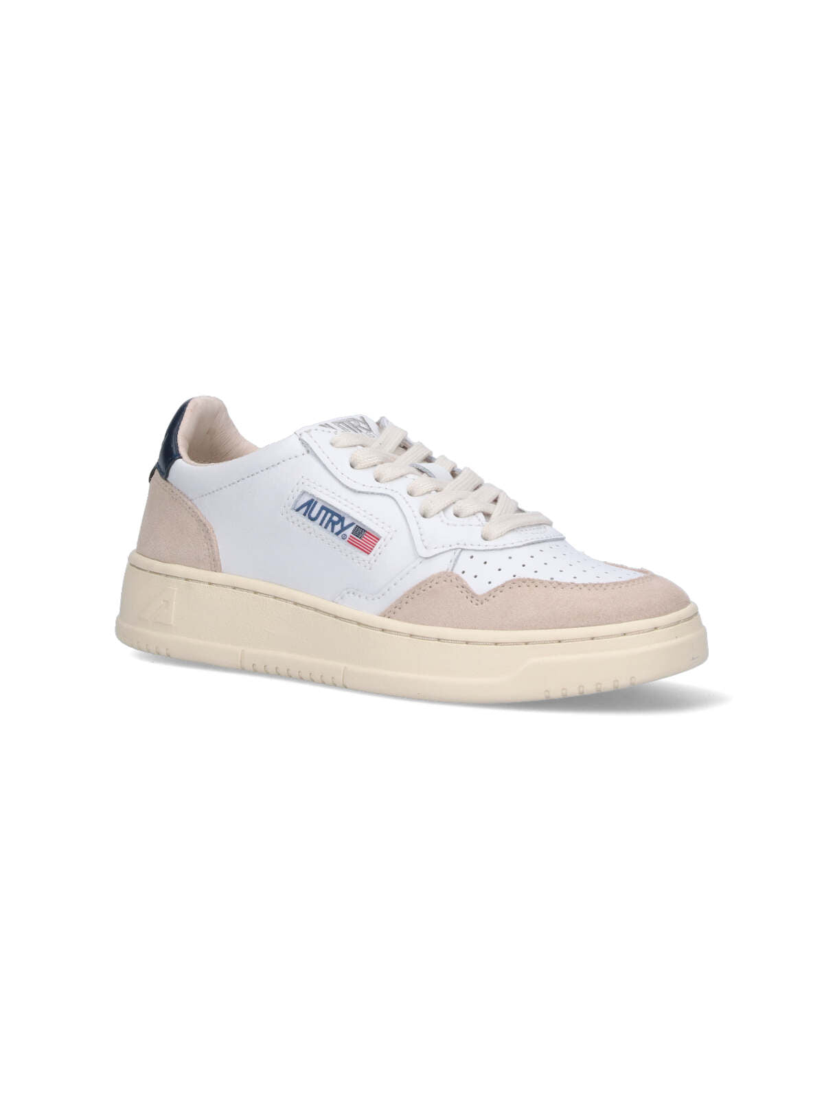"Medalist" Low-Top Sneakers In White Leather