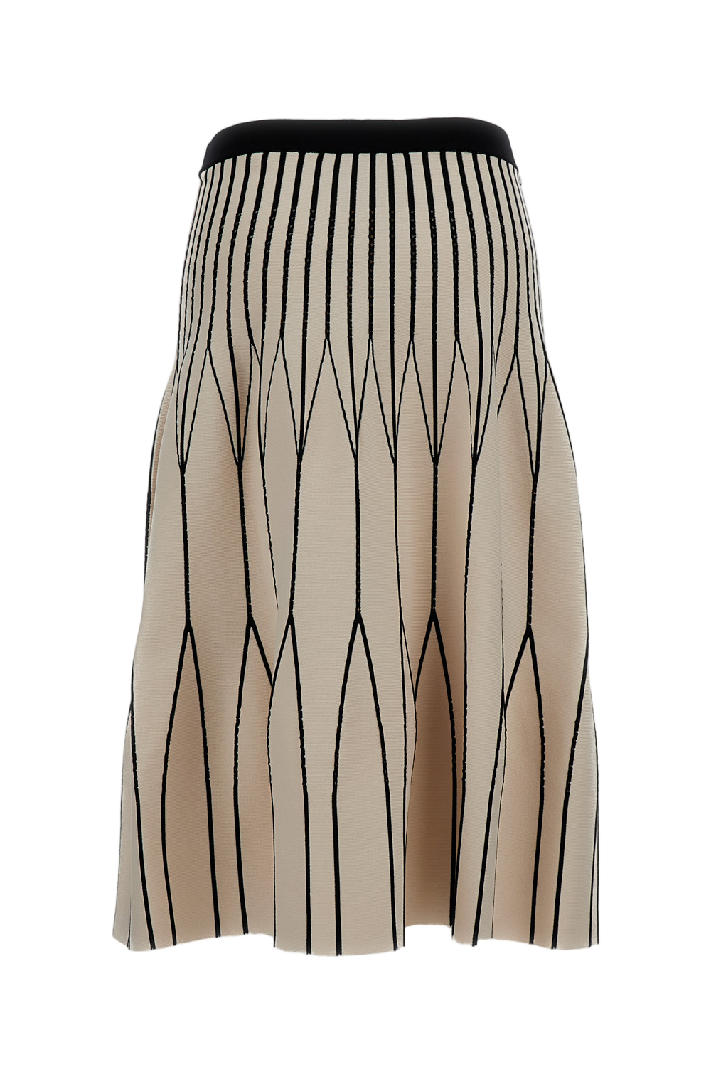 Beige Midi skirt in stretch knit