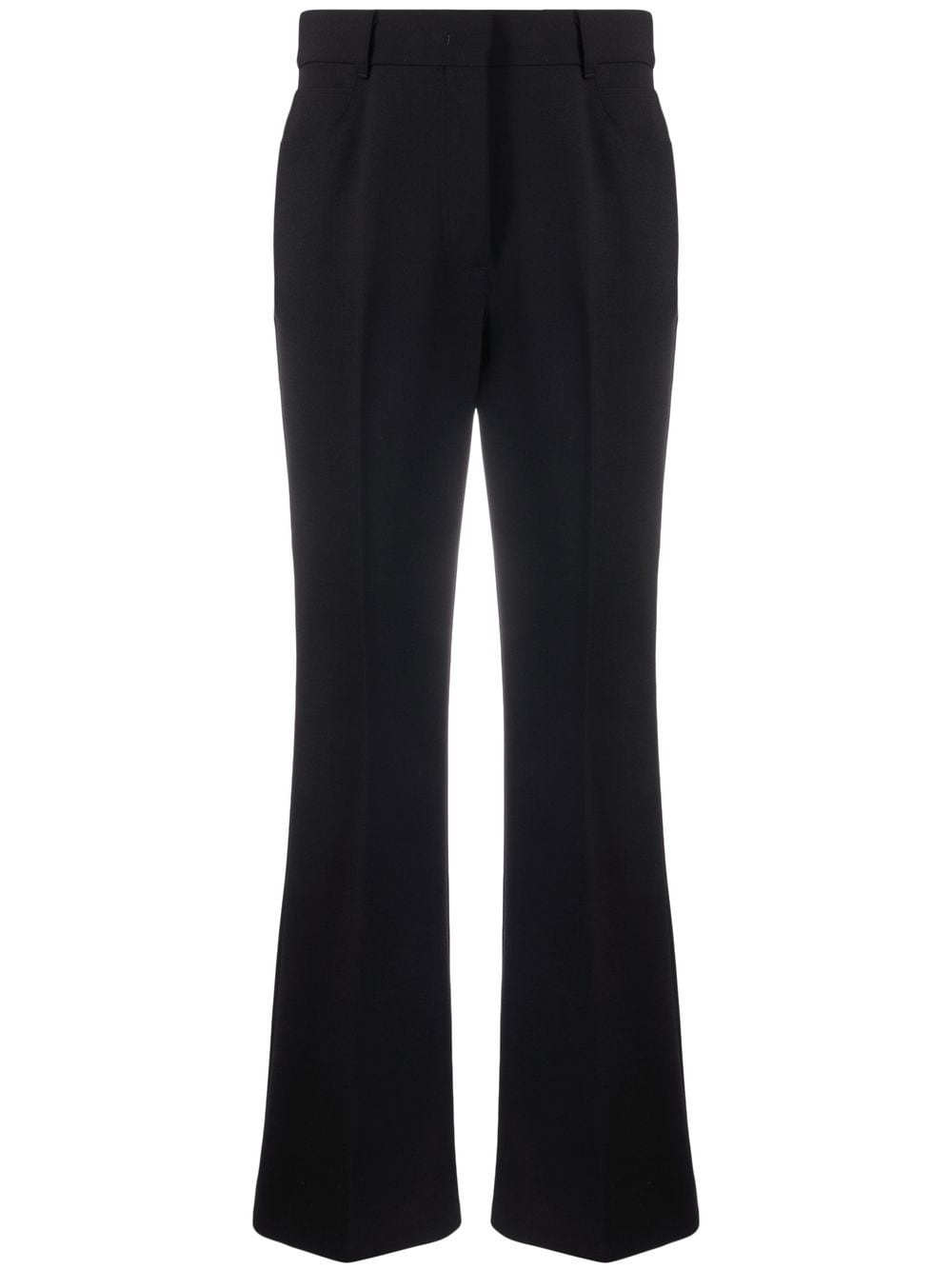 Black Trousers Tailored Wide-Leg Fabric Pants