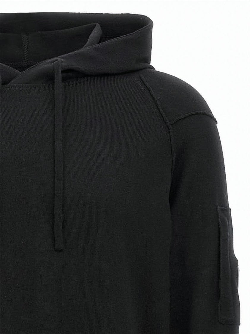 Relaxed-Fit Black Hoodie with Distinctive Logo Patch