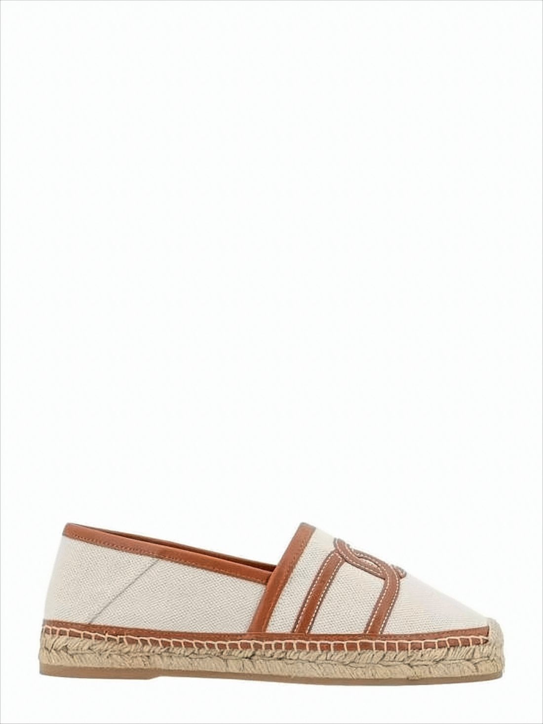 Canvas and Leather Slip-On Loafers with Jute Sole