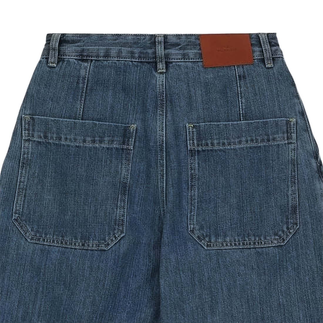 High-Waisted Wide-Leg Denim Pants