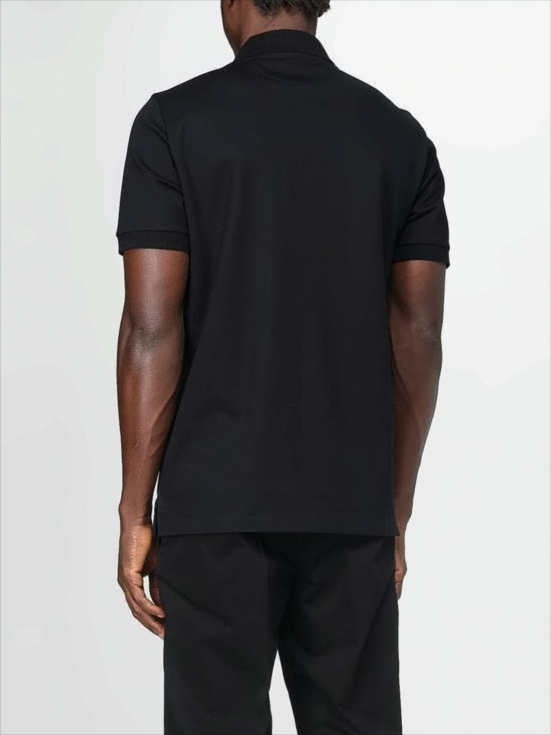 Black Polo Shirt with Classic Collar