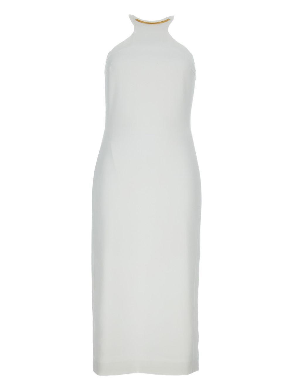 Form-Fitting Dress with High Neckline