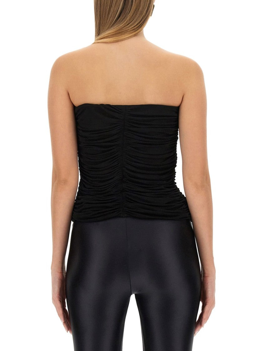 Crepe Jersey Bustier With Ruched Texture