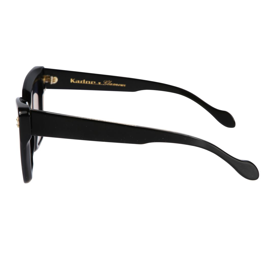 Vanessa Glamour Oversized Cat-Eye Sunglasses with Gradient Blue Lenses