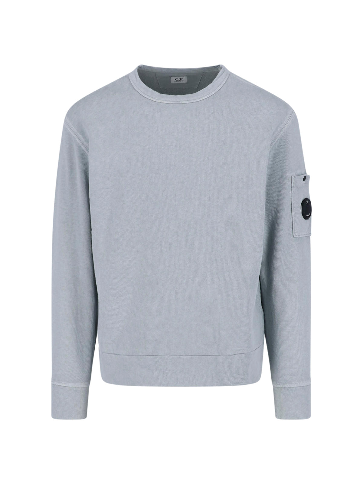 Light Grey Minimalist Logo Patch Sweater
