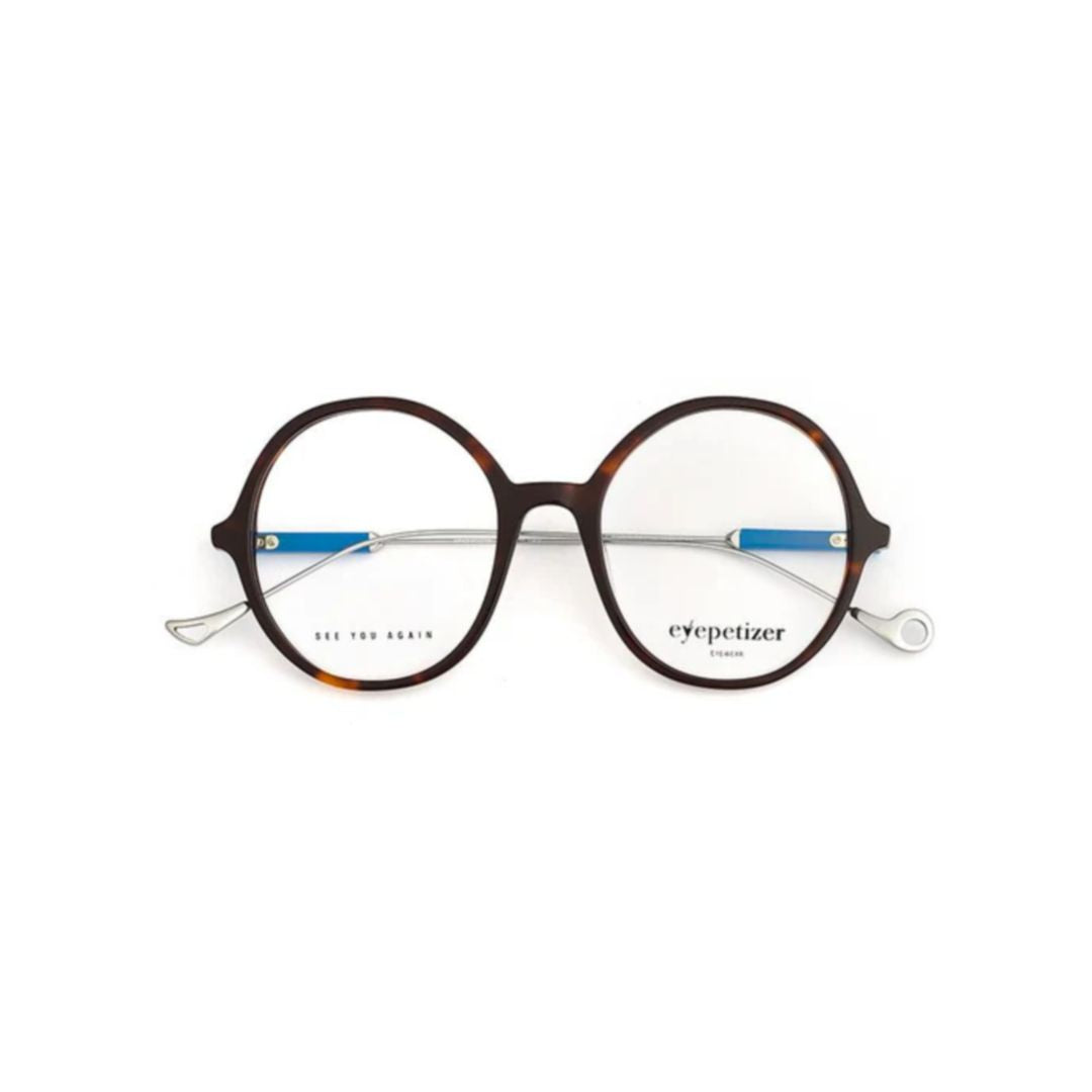 Soleil Round Tortoiseshell Sunglasses with Metallic Accents