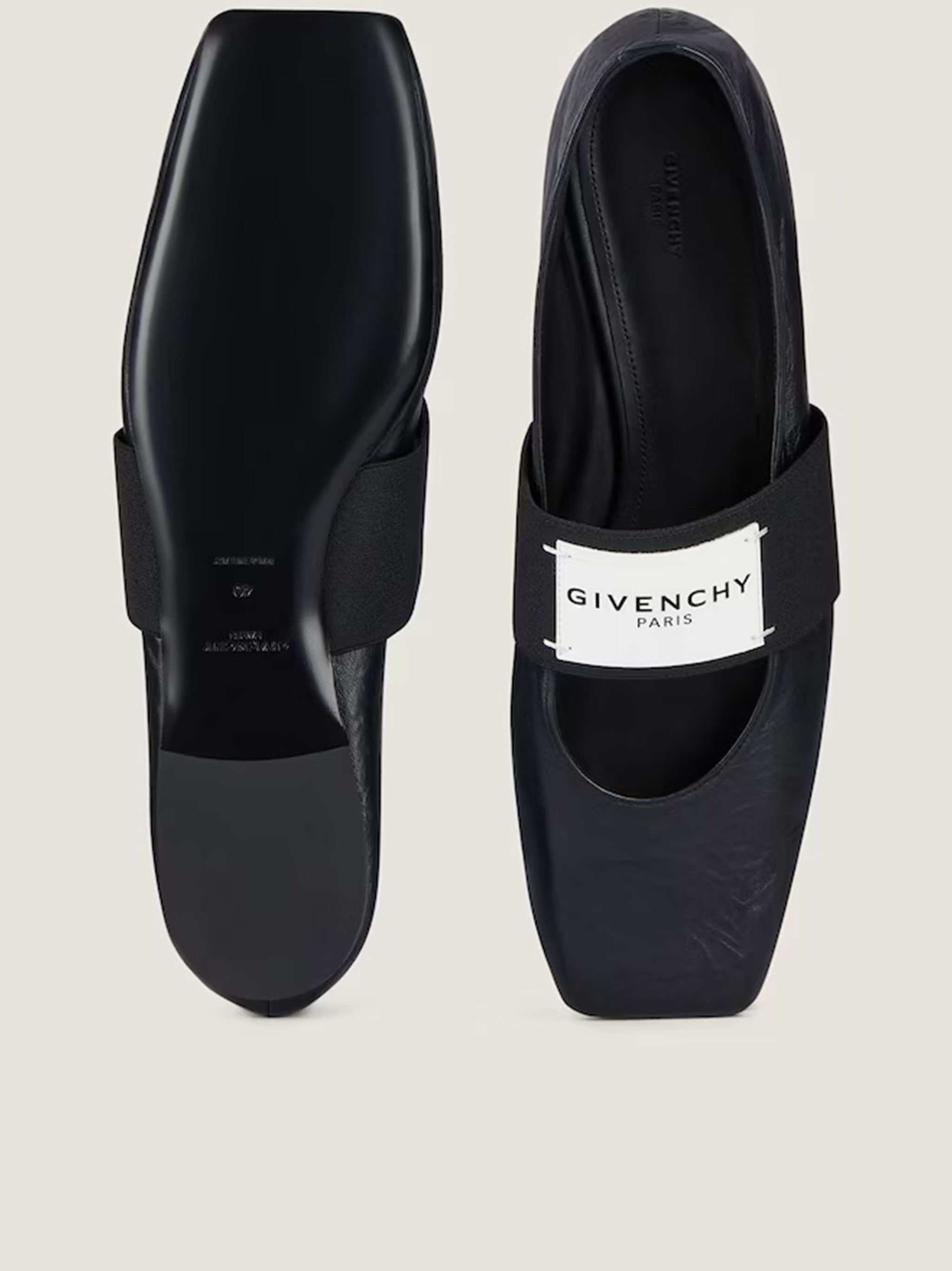 Ballerina Pointed Toe Black Lambskin Flats