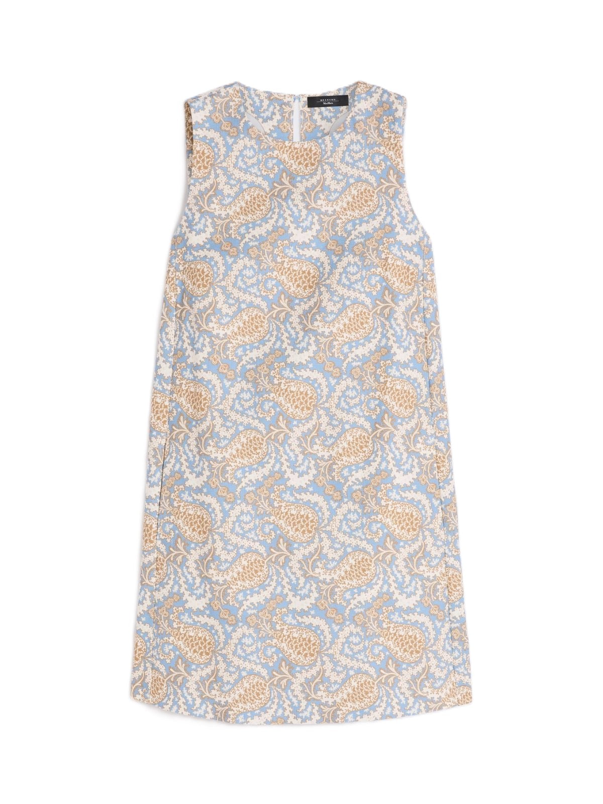 Sleeveless A-Line Mini Dress with Paisley Pattern