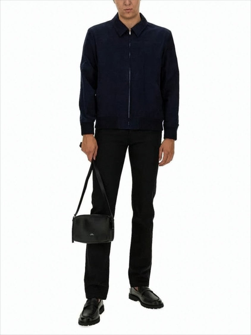 Navy Casual Jacket with Ribbed Cuffs