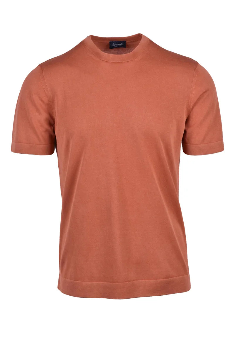 Cotton Crewneck Top - Rust