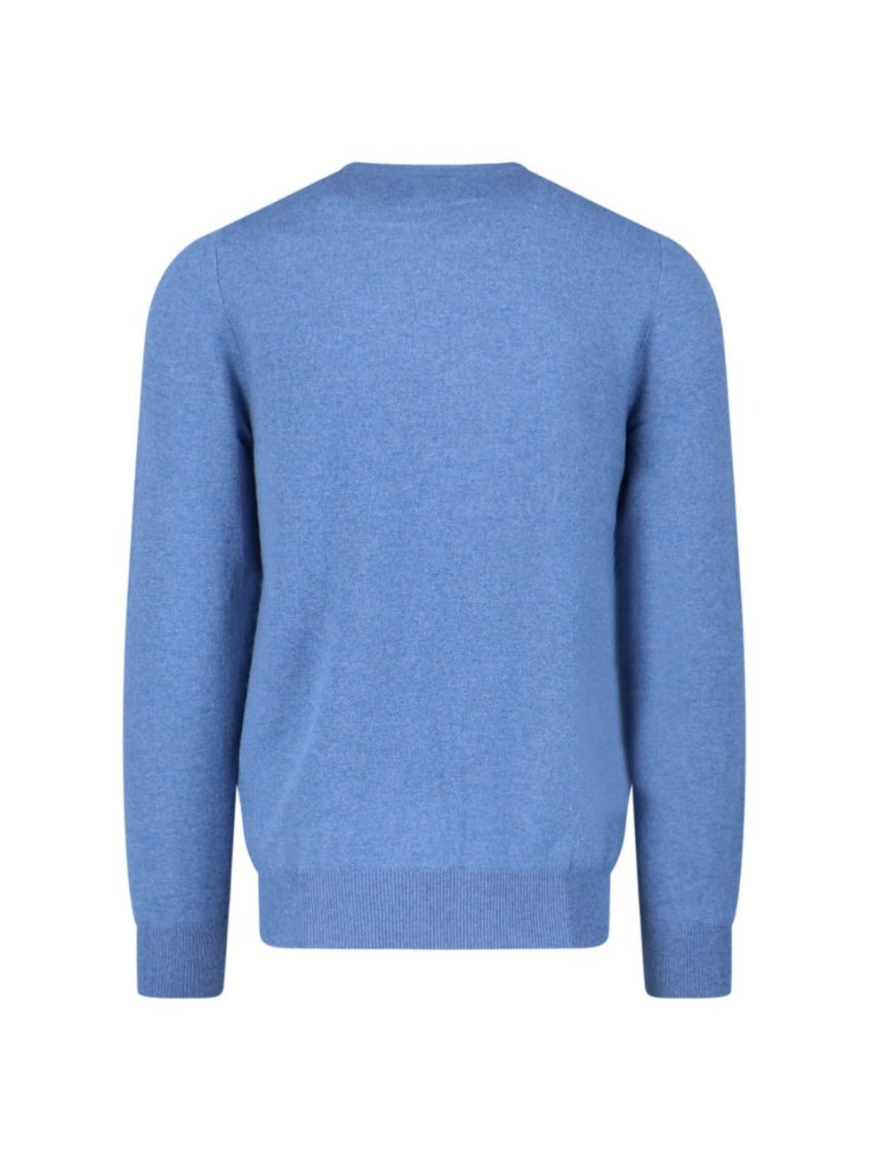 Crewneck Sweater With Ribbed Cuffs And Subtle Embroidery