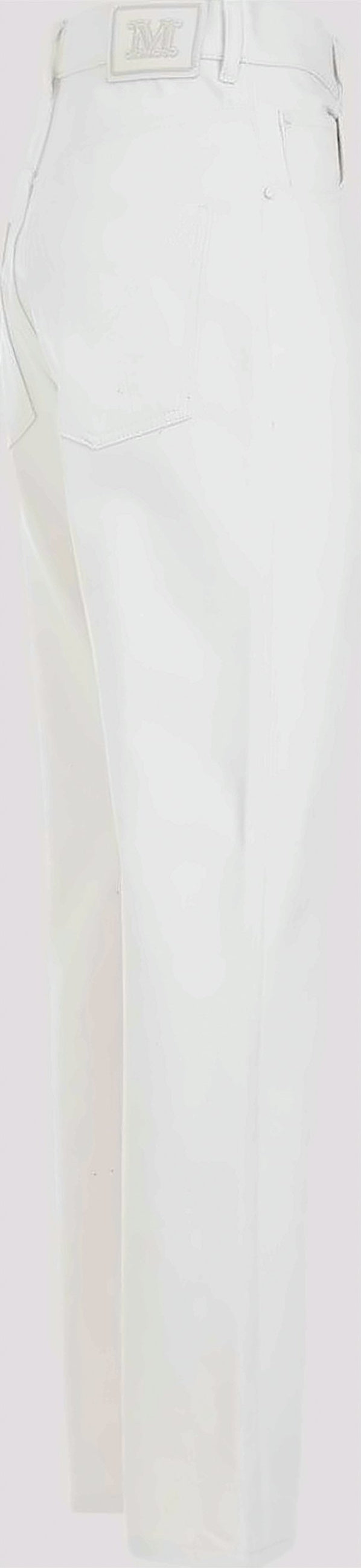 Classic High-Waist Flared Pants With Textured Cotton Finish