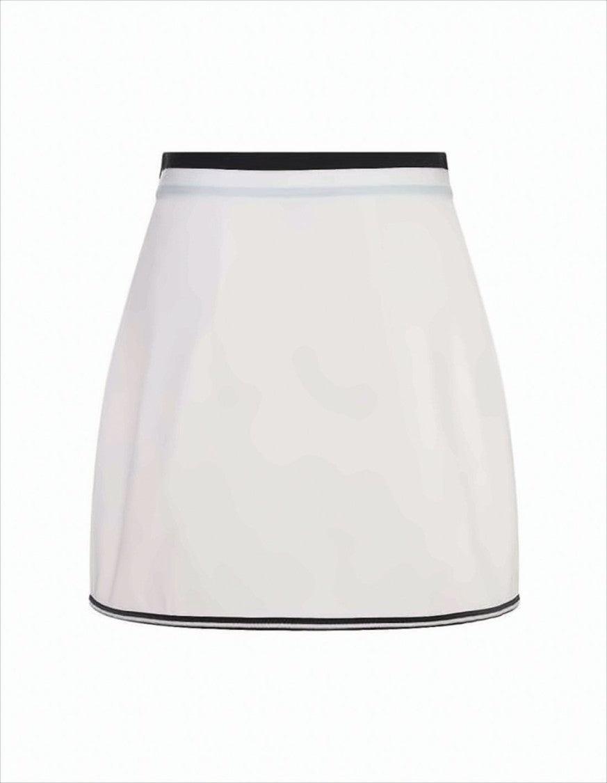Wrap-Style Mini Skirt with Contrasting Trim