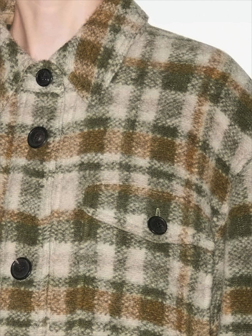 Relaxed Boxy Plaid Coat with Classic Collar