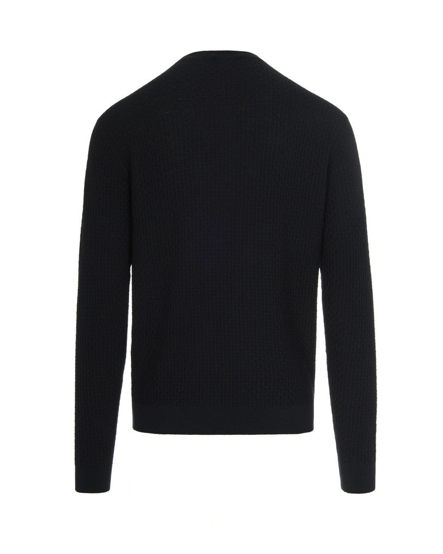 Navy Blue Virgin Wool Sweater