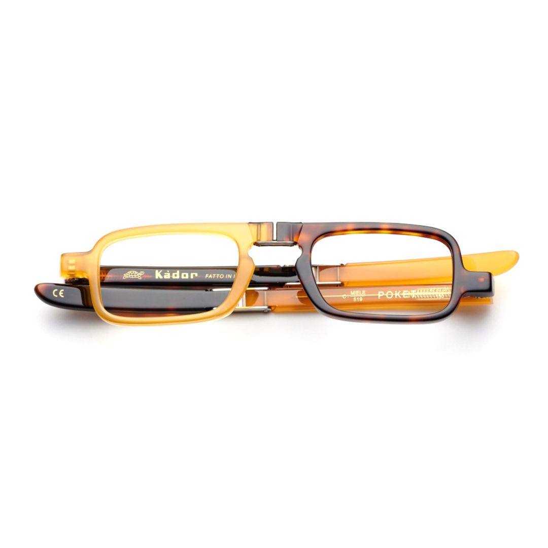 Poket Rectangular Two-Tone Sunglasses with Metallic Bridge