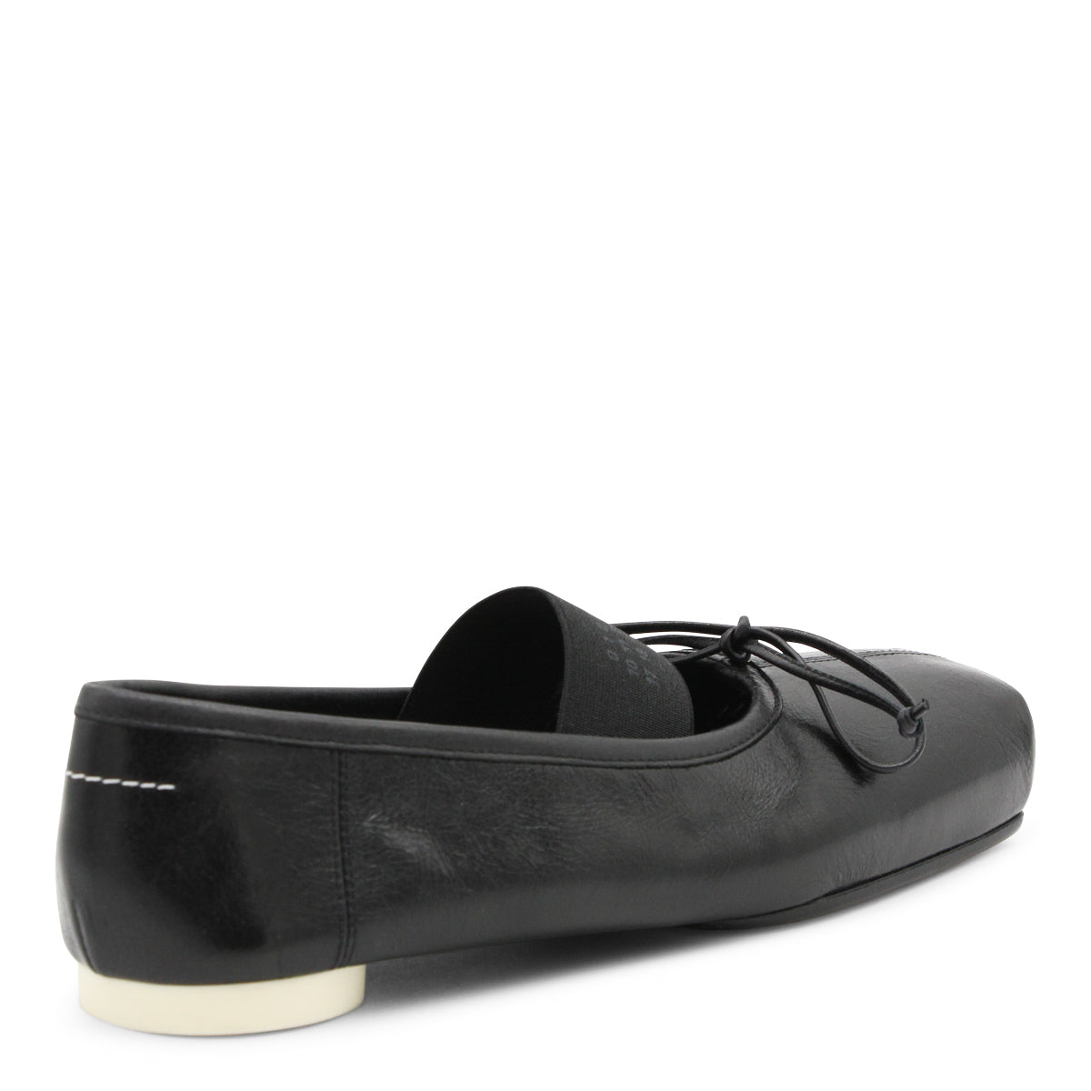 Black Leather Flats