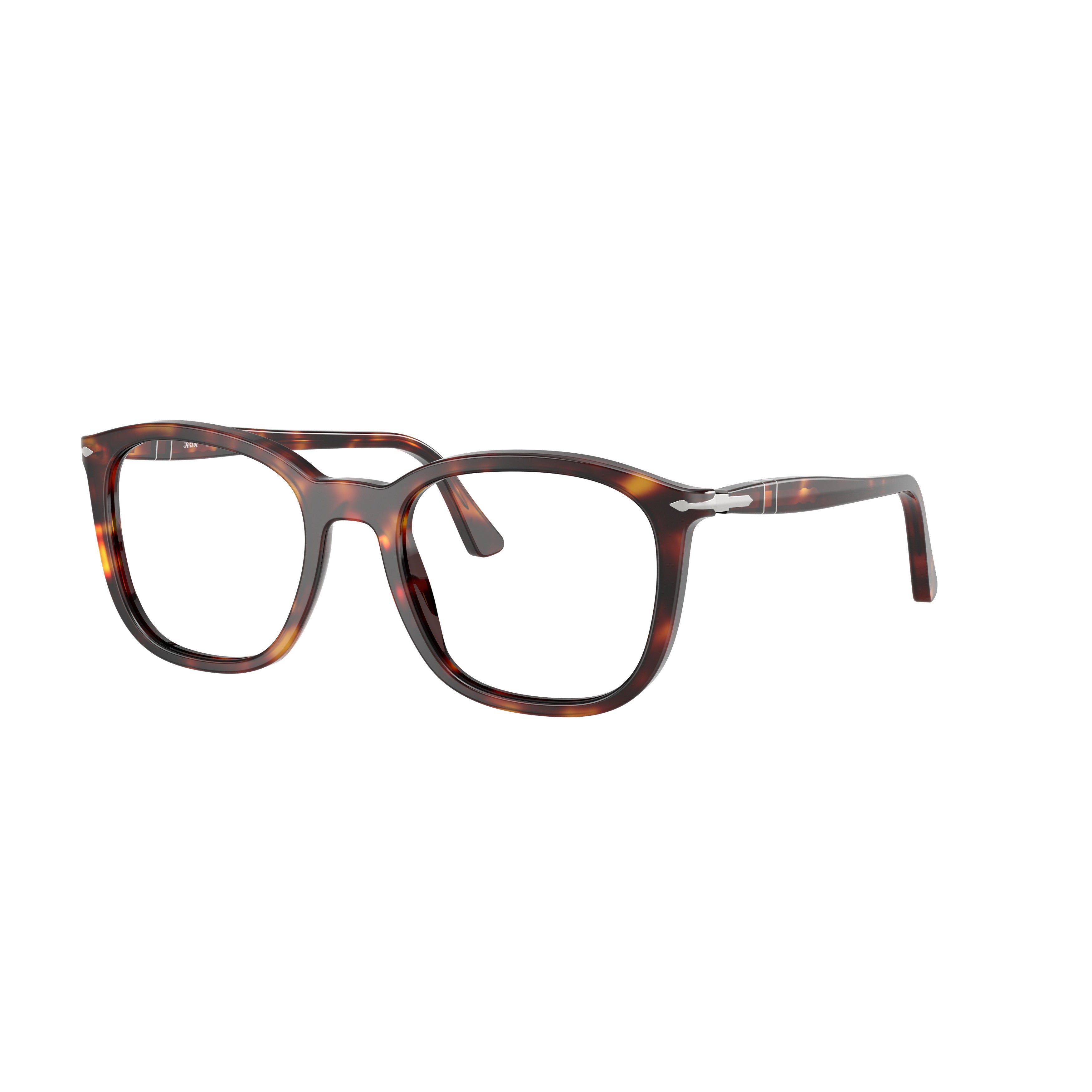 0po3355v Square Tortoiseshell Acetate Eyeglasses with Silver Accents