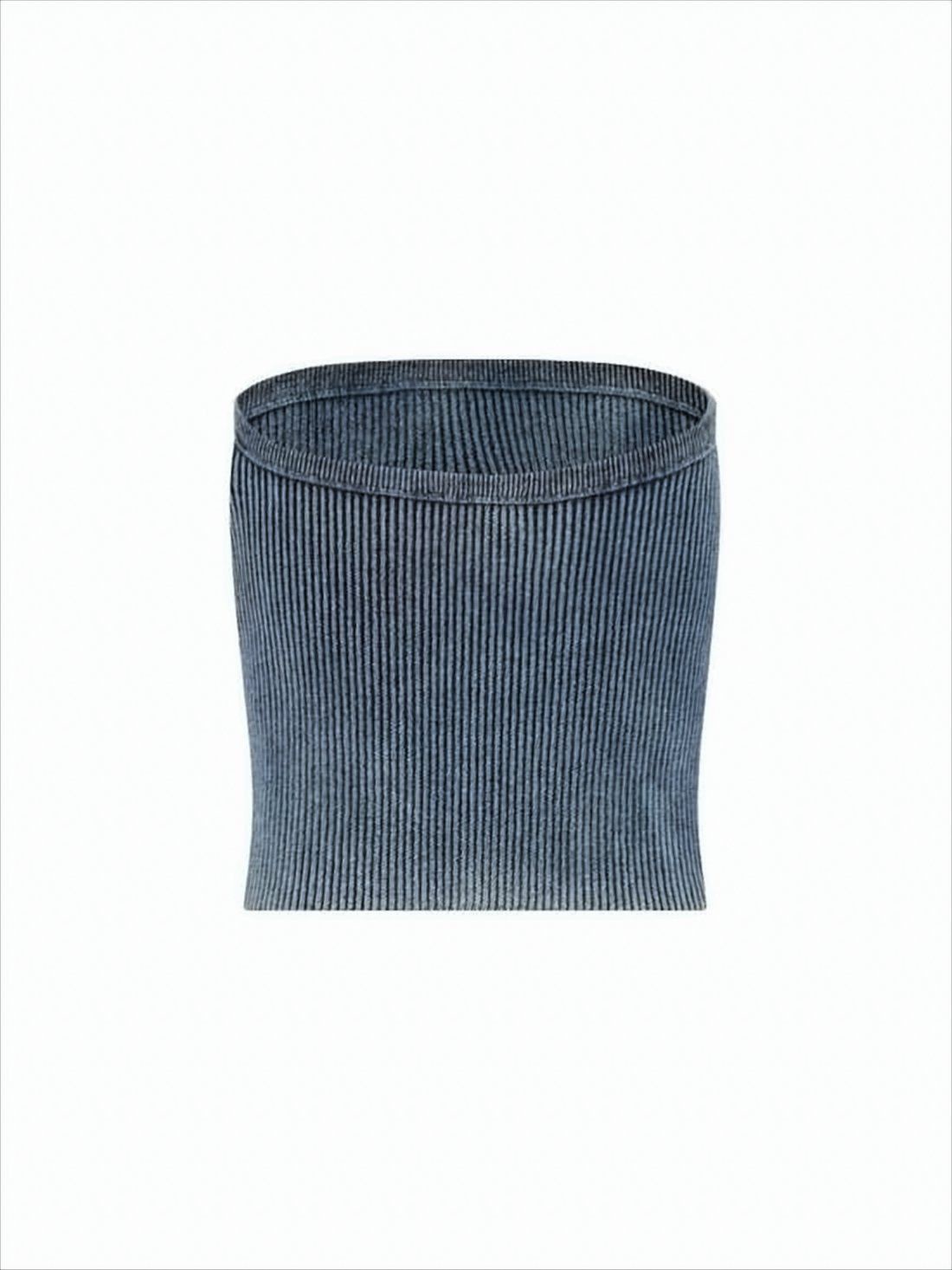 Ribbed Strapless Crop Top