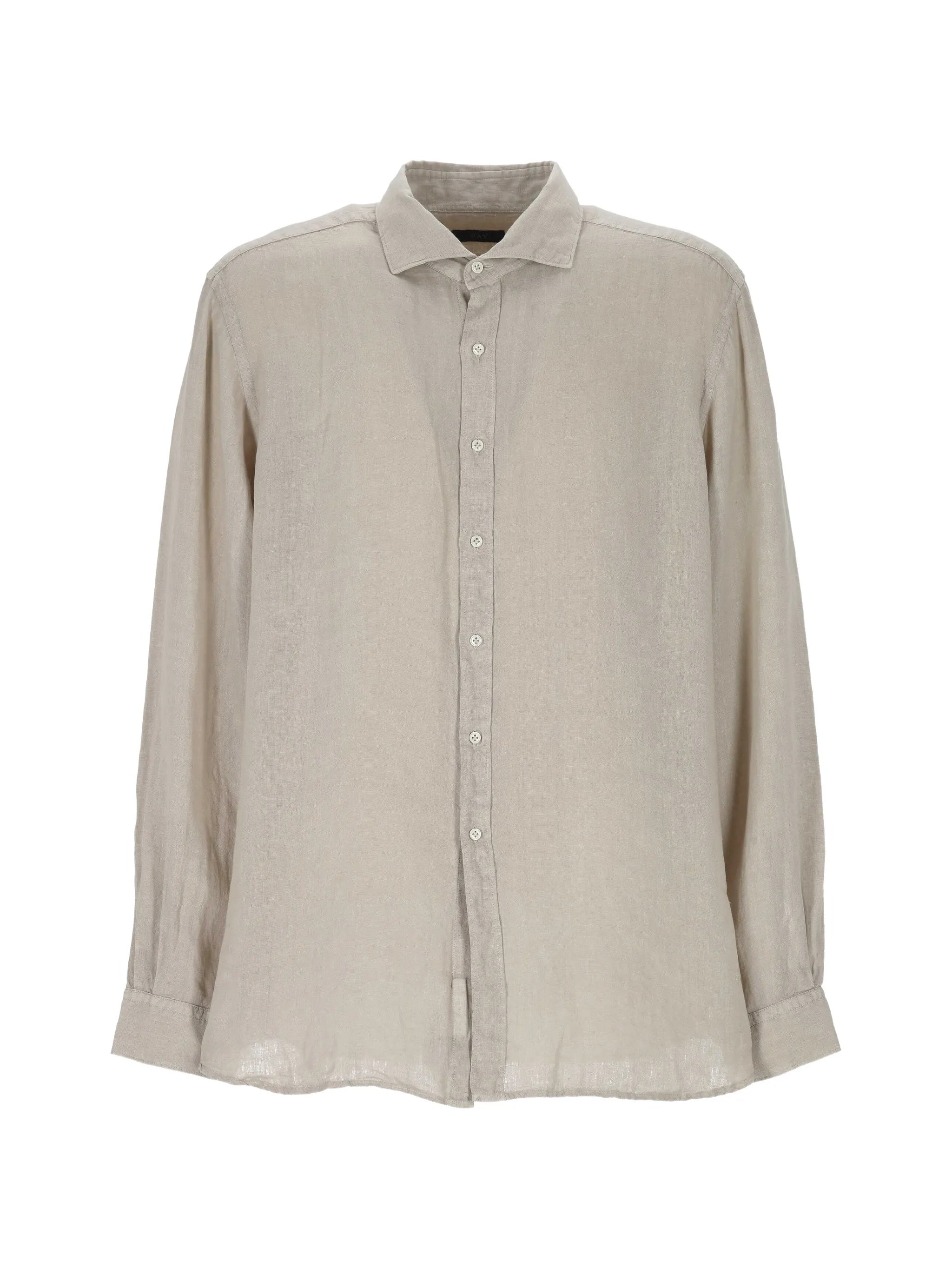 Long-Sleeve Button-Up Shirt with Classic Collar and Relaxed Fit