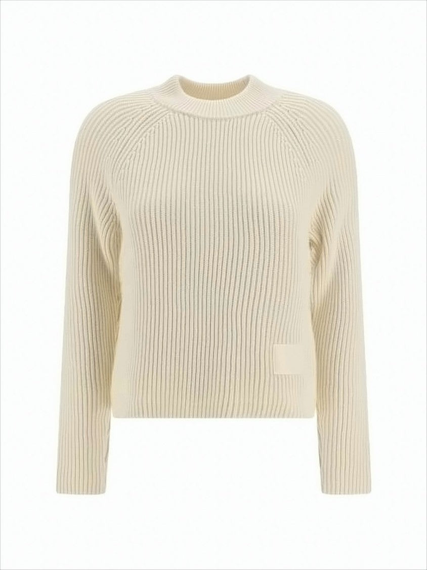 Ribbed Knit Sweater with Subtle Patch Detail