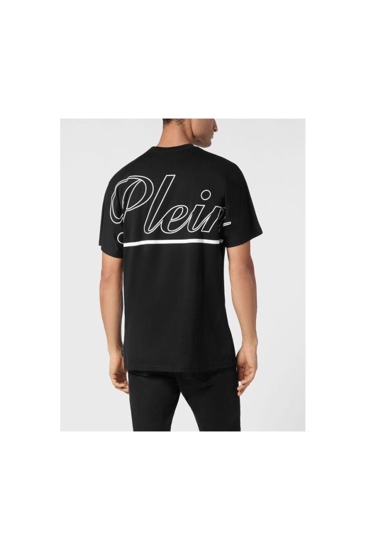 Classic Black Cotton T-Shirt With Signature Logo