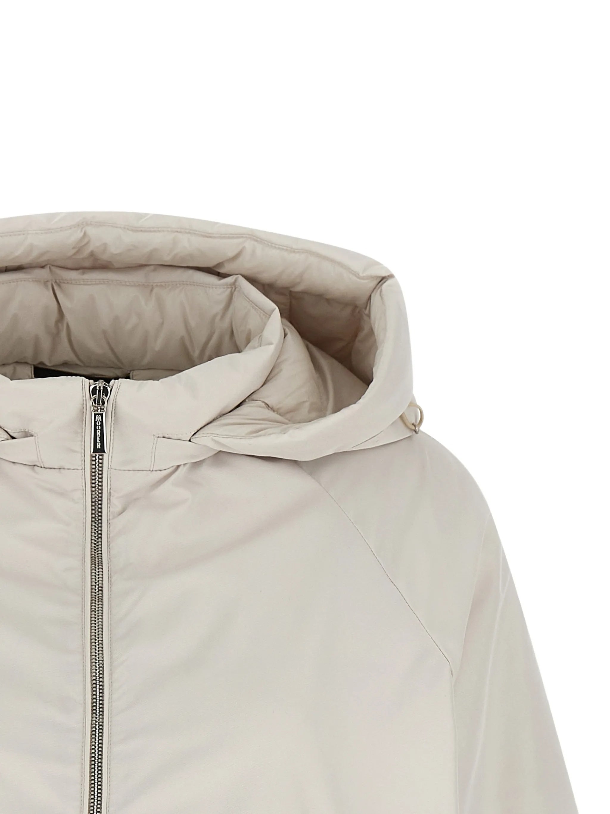 Short Padded Jacket With Detachable Hood Detail