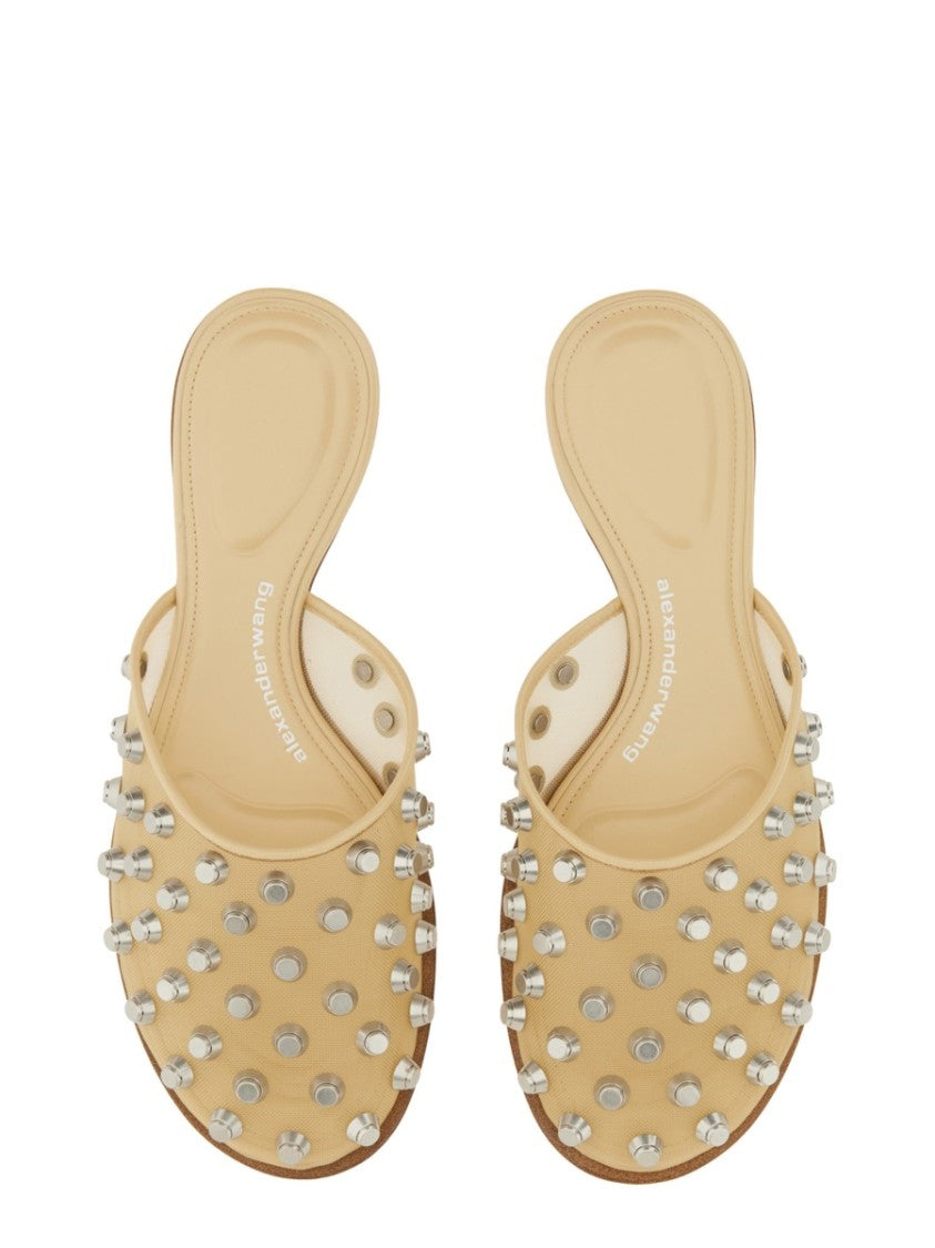 "Rhodes"Transparent Sandals With Metallic Studs
