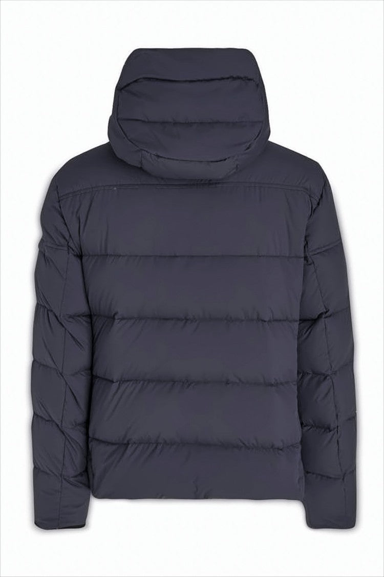 Horizontal Quilted Padded Jacket with High Collar