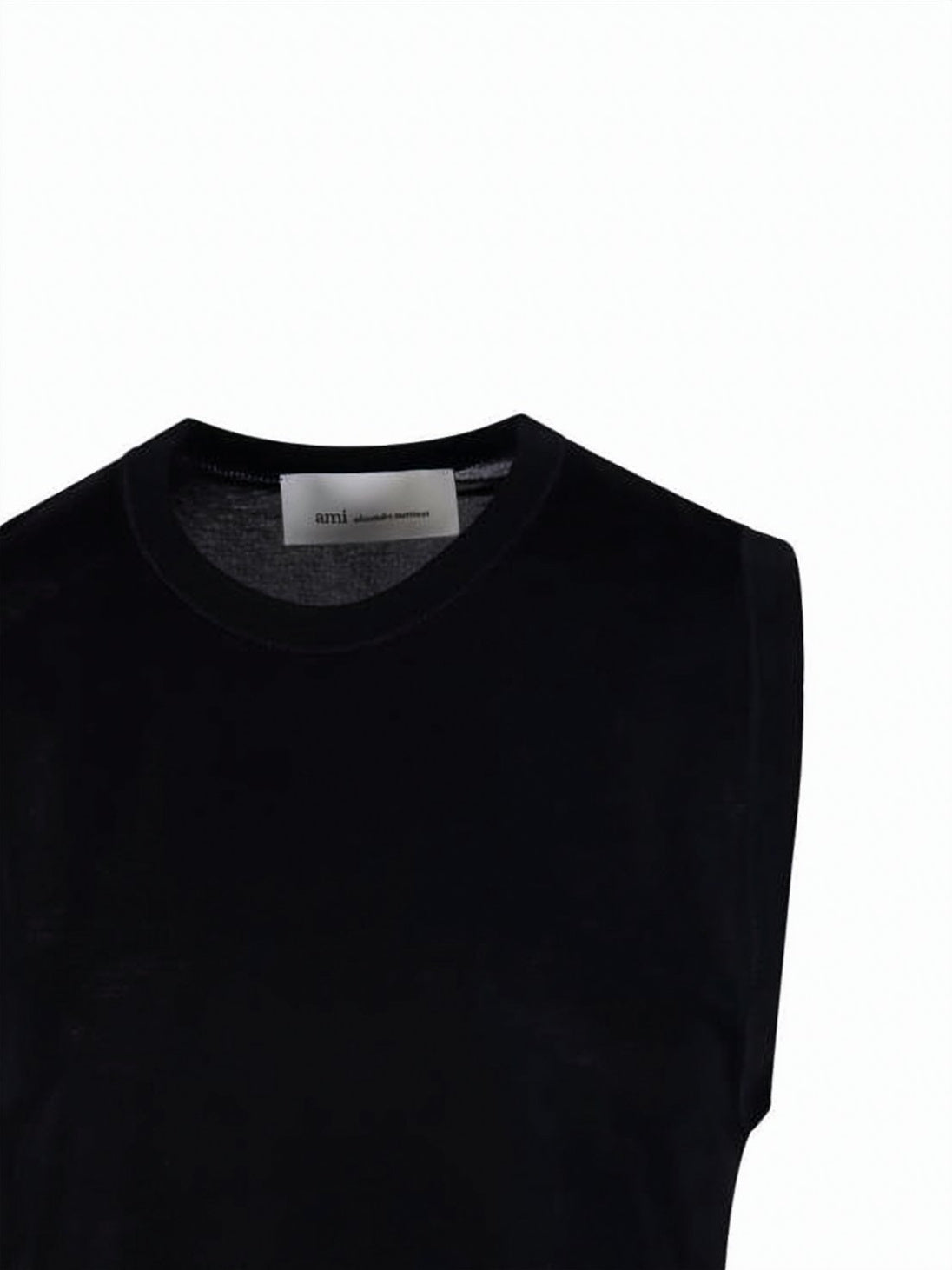 Navy Sleeveless Round Neck Cotton Top