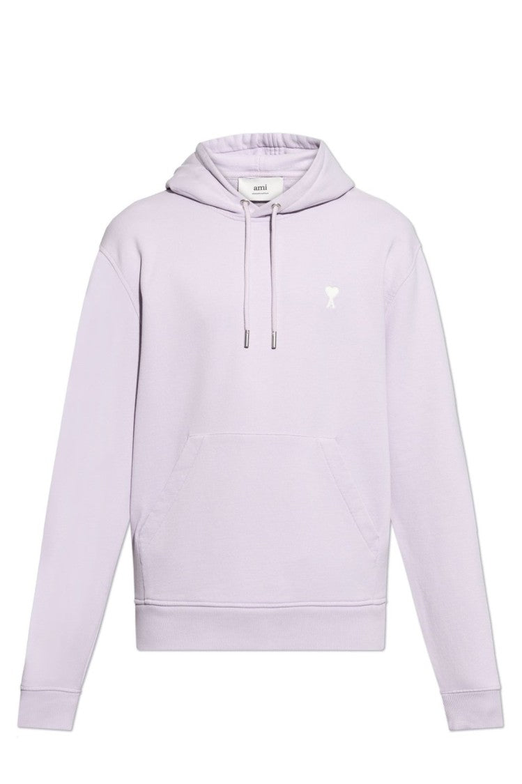 Relaxed Fit Purple Hoodie With Adjustable Drawstring