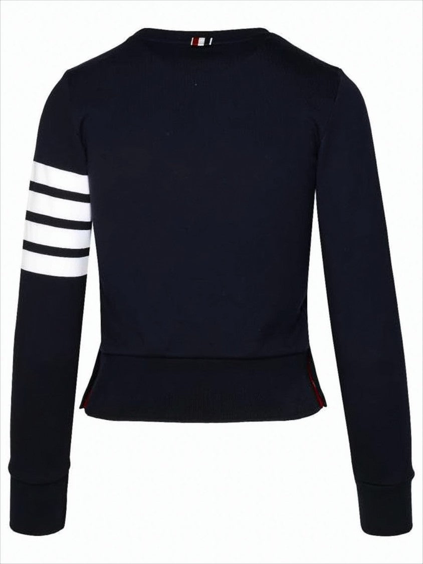 Fitted Long-Sleeve Cotton Top with Ribbed Cuffs