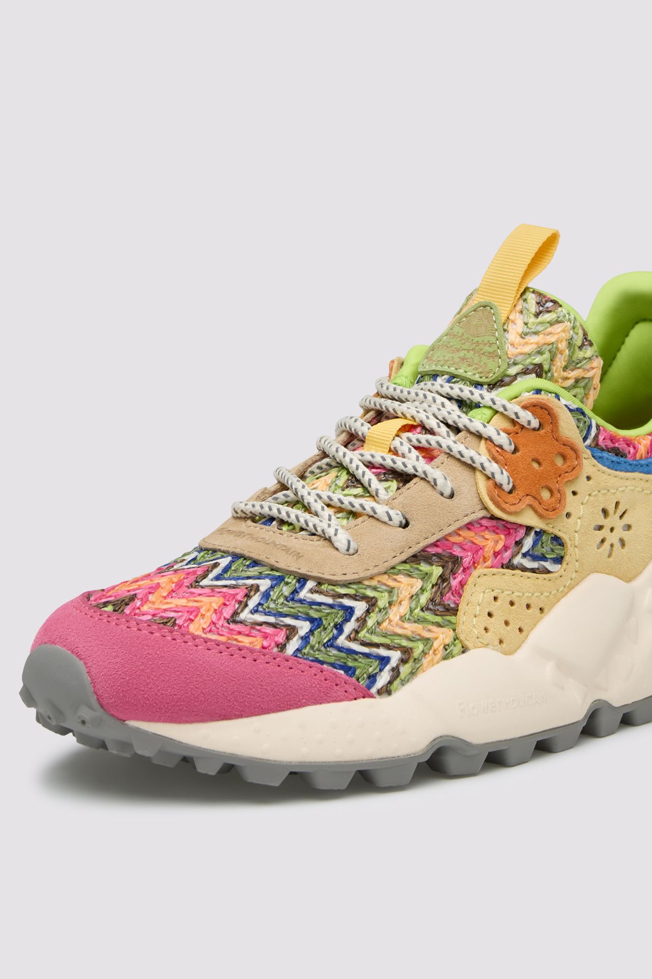 Multicolored Zigzag Sneakers with Chunky White Sole